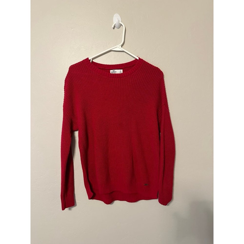 Red Hollister Sweater Size Small *Hole in Back*